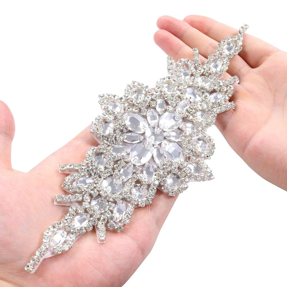 Elegant Sash/Wedding Applique - Rhinestones Hot Fix or Sew On Belt